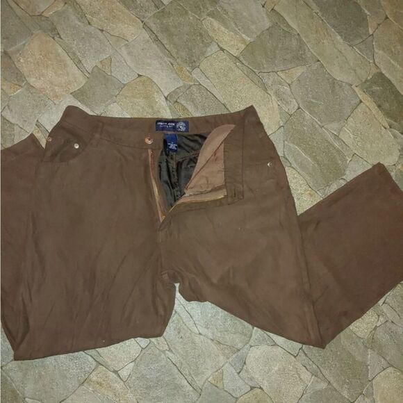 Venezia Jeans VINTAGE Women's Size 14 Brown Faux Suede Jeans Pants - Picture 1 of 4